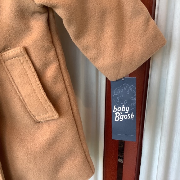 NWT Oshkosh Baby B’gosh Baby Soft Felt Button-Front Tan Coat Size 6M - Picture 4 of 7